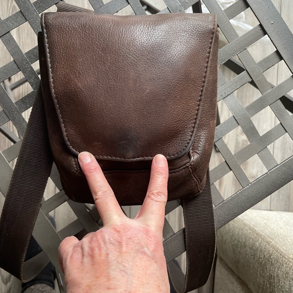 Brown Fossil Brown Leather Crossbody Bag | 9x8 | 44” Strap Leather Men's Bag